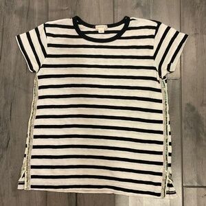 Crewcuts Short sleeve Striped Shirt with brocade accent Size 10